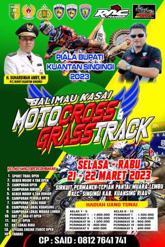 Gelar Balimau Kasai Motor Cross Grass Track, Fedrios: Perebutkan Piala PLT Bupati Kuansing