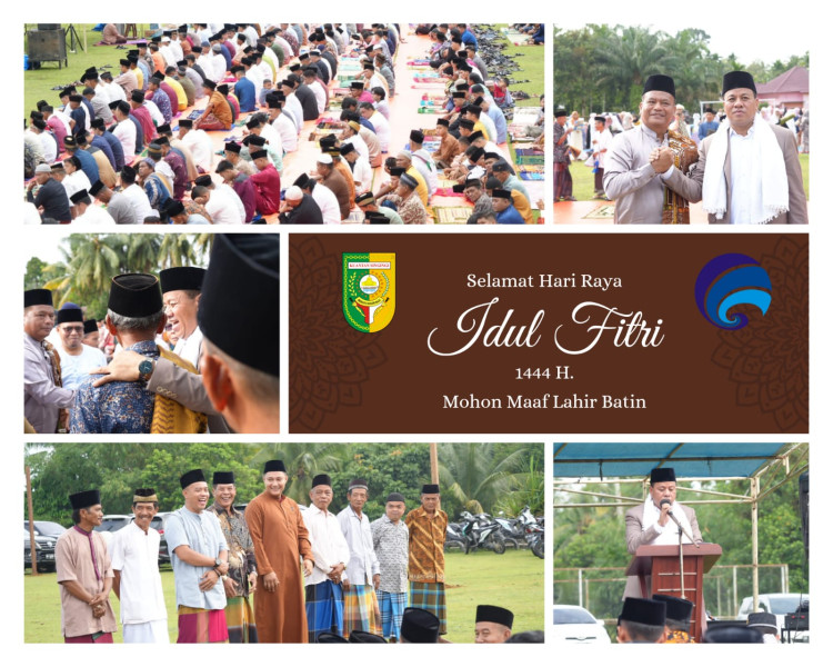 Plt Bupati Kuansing Sholat Eid di Lapangan PESSI Simandolak