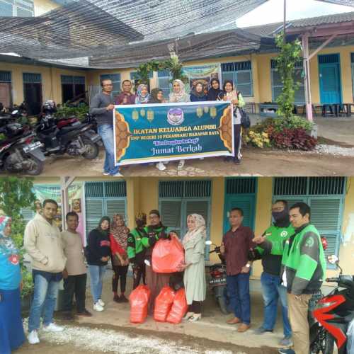 Ikatan Keluarga Alumni SMPN 10 Harapan Raya Laksanakan Program Jum'at Berkah