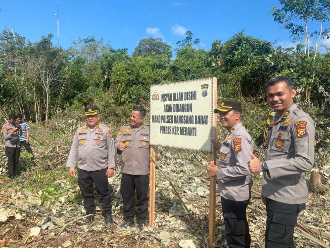 Tim Birorena Polda Riau Verifikasi dan Tinjau Lahan Usulan Pembangunan Makopolsek Rangsang Barat