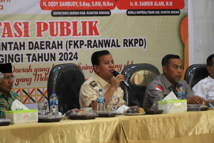 Dalam Forum Konsultasi Publik Ranwal RKPD 2024, PLT Bupati Kuansing Sebut Masukkan Semua Elemen Masyarakat Sangat Penting Bagi Pemerintah Daerah