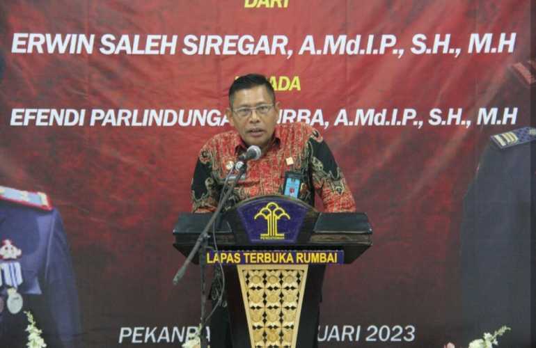 Kalapas Terbuka Rumbai Resmi Dilantik, Kakanwil Kemenkumham Riau Ingatkan agar ASN Mampu Jadi Problem Solver Untuk Pemerintah